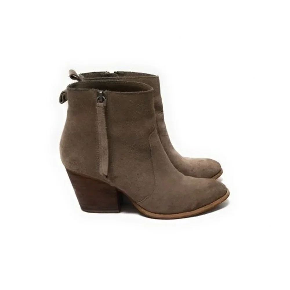 Crown‎ Vintage Lane Suede Ankle Booties in Brown Womens Size 7.5